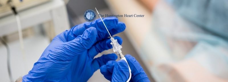 Doctor holds a catheter preparing for a cardiac ablation for Afib at Huntington Heart Center 